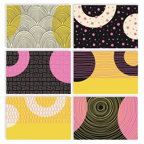 Better Office Products All Occasion Greeting Cards & Envs, 4in. x 6in. 6 Exclusive Abstract Designs, Blank Inside, 100PK 64573 - main